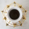 Vaso in ceramica bianca Diamanti con dettagli neri e dorati