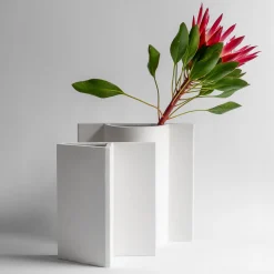 Vaso in ceramica bianca Knight