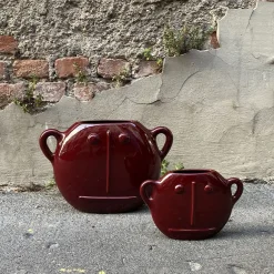Vaso in Ceramica Bordeaux Lino di Monica Castiglioni