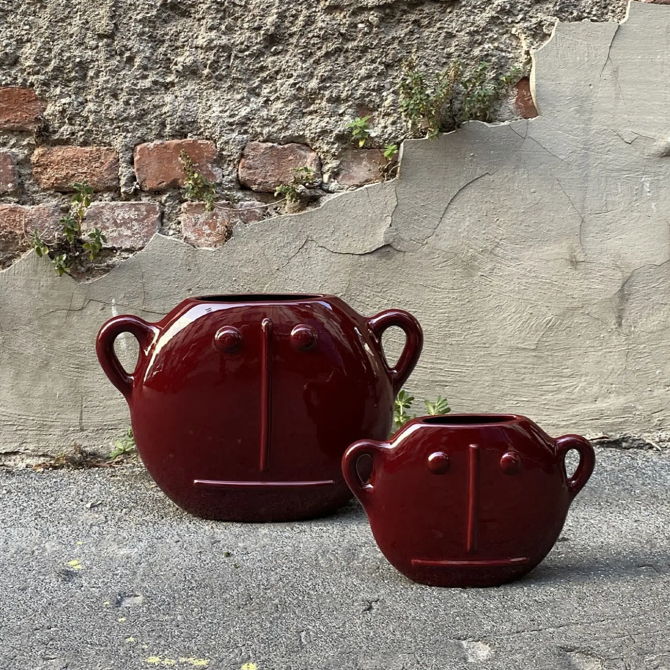 Vaso in Ceramica Bordeaux Lino di Monica Castiglioni