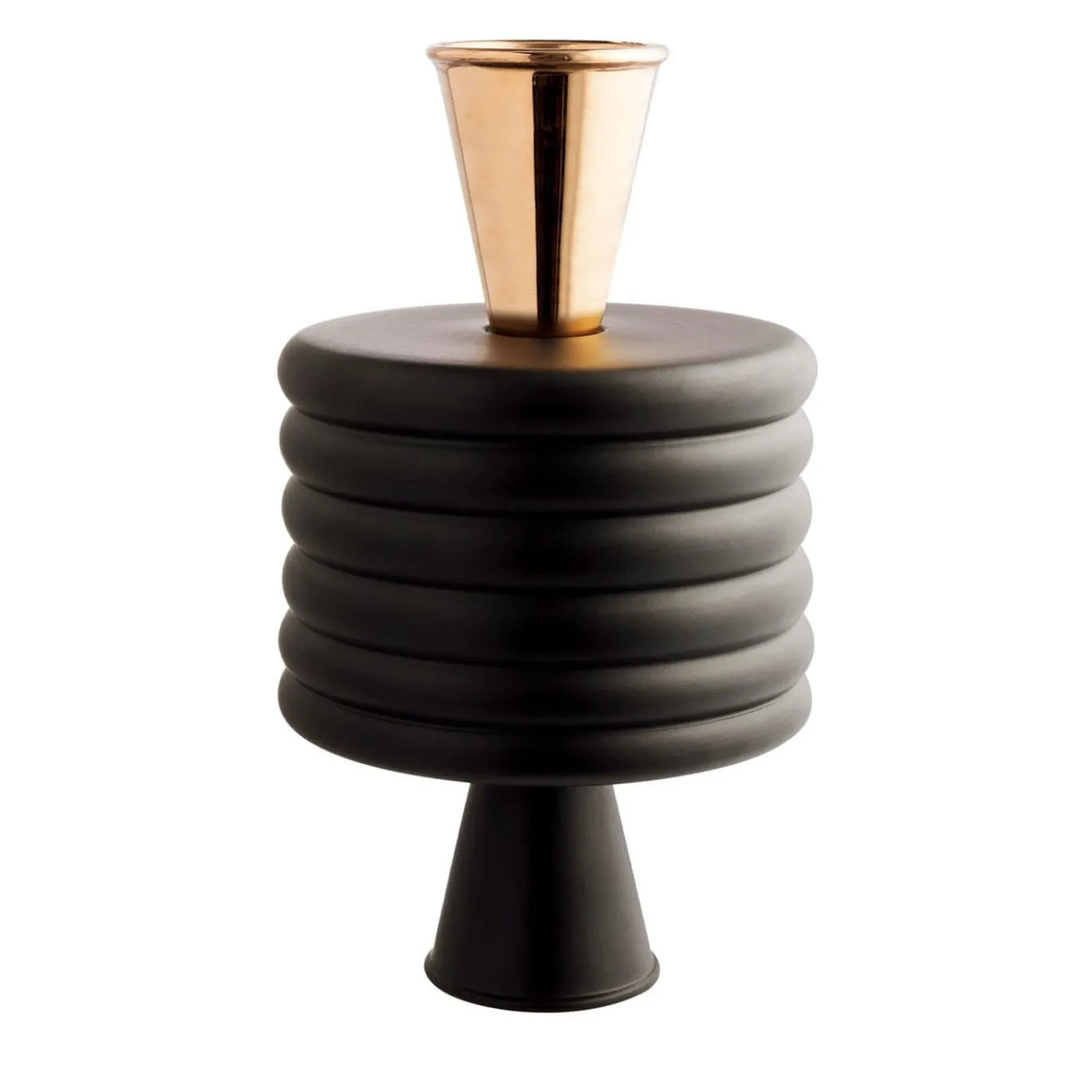 Vaso in Ceramica Dual Flute #2 di Ugo La Pietra