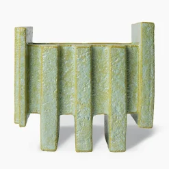 Vaso in ceramica giallo e verde menta Merlate N. 2 di P. Urquiola