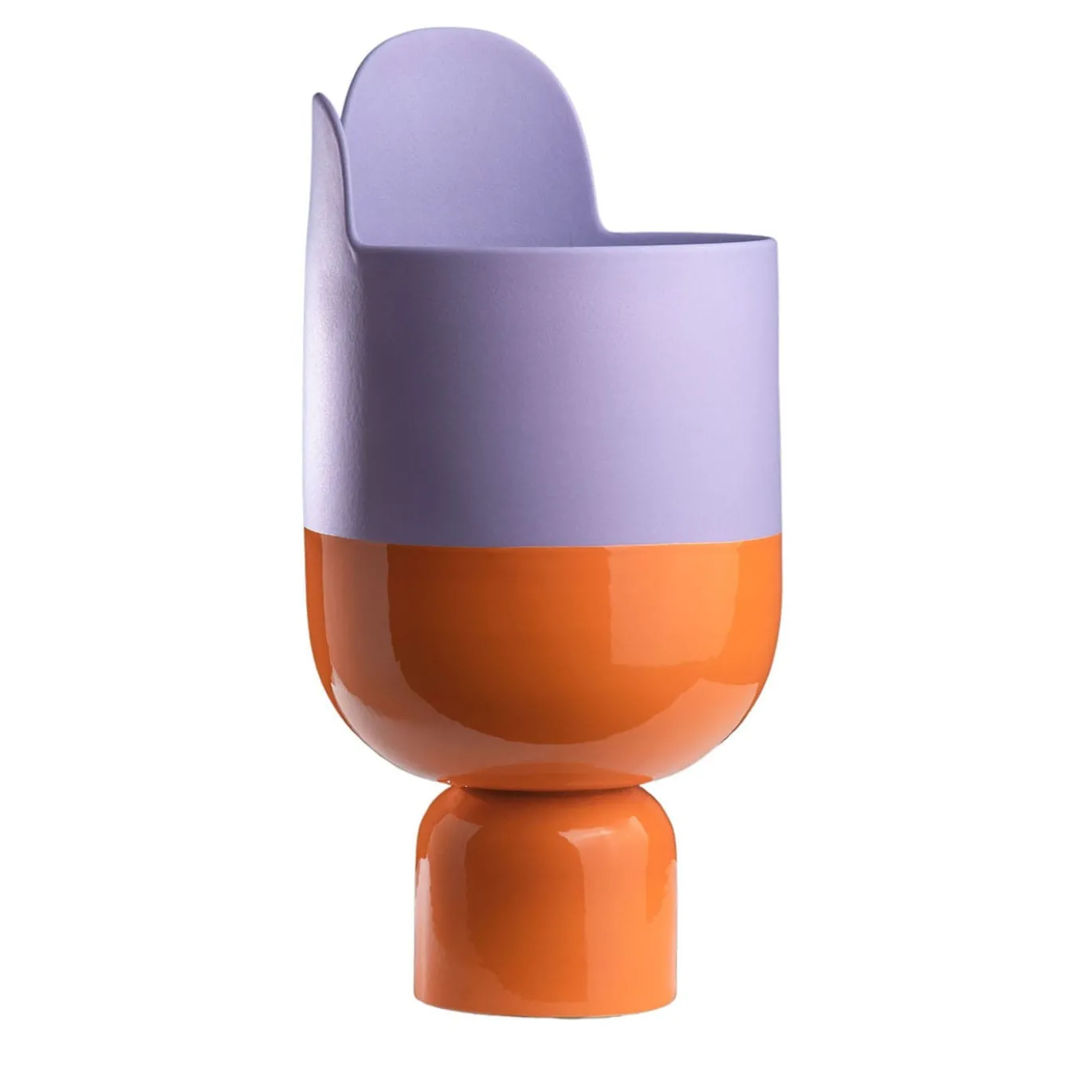 Vaso in Ceramica Lilla e Arancione Petali di Luca Binaglia