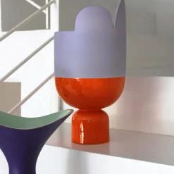 Vaso in Ceramica Lilla e Arancione Petali di Luca Binaglia