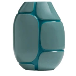 Vaso in ceramica lucida Lagune 2 color verde acqua e Biscay Bay
