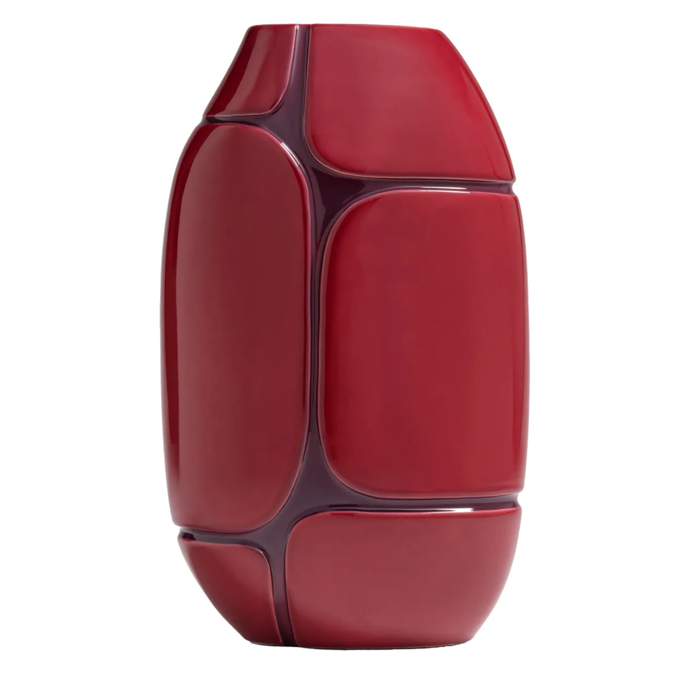 Vaso in ceramica lucida Lagune 1 Bordeaux e Mirtillo