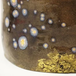 Vaso in ceramica marrone maculato Lava 7