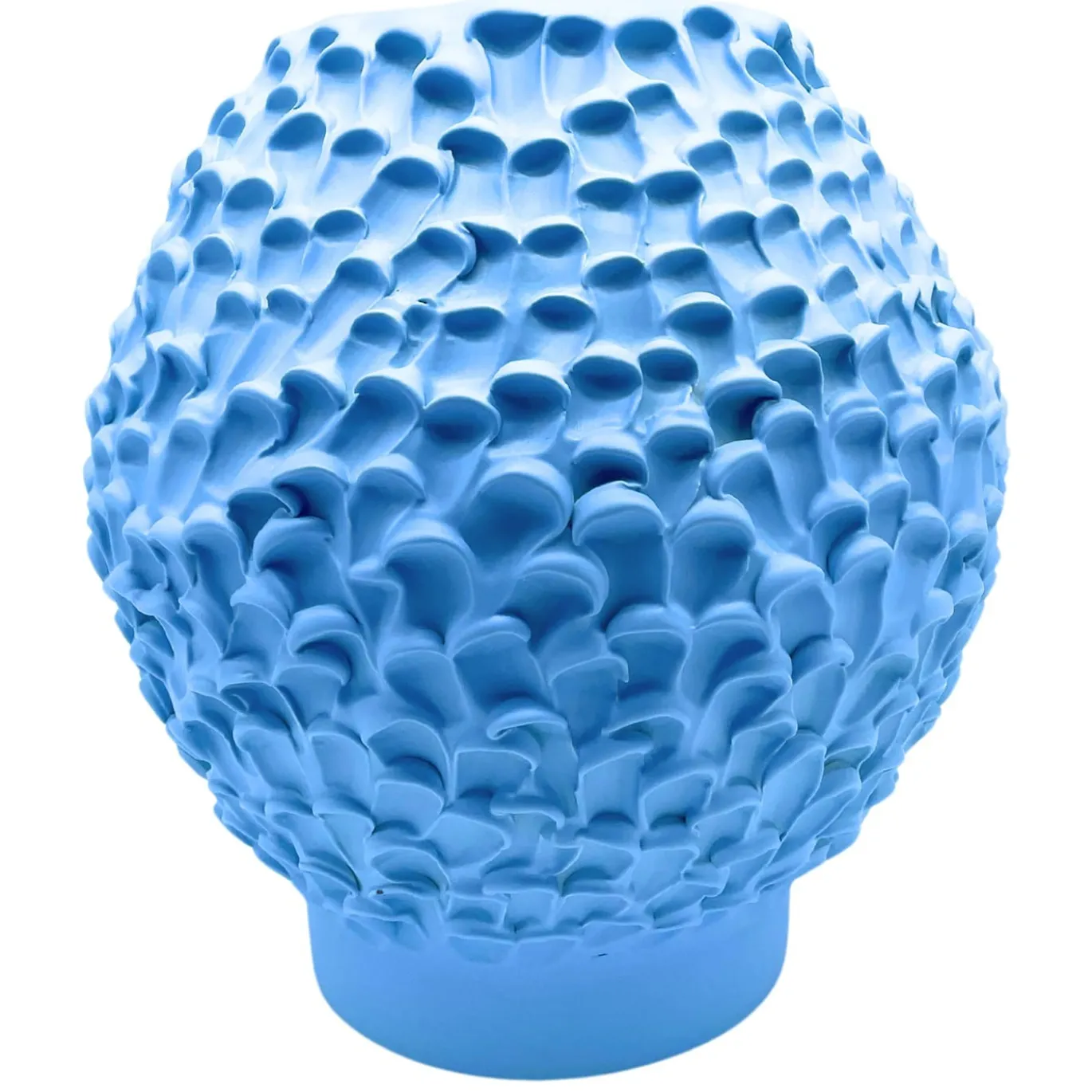 Vaso in Ceramica Olive Serie Onda Blu Leggero