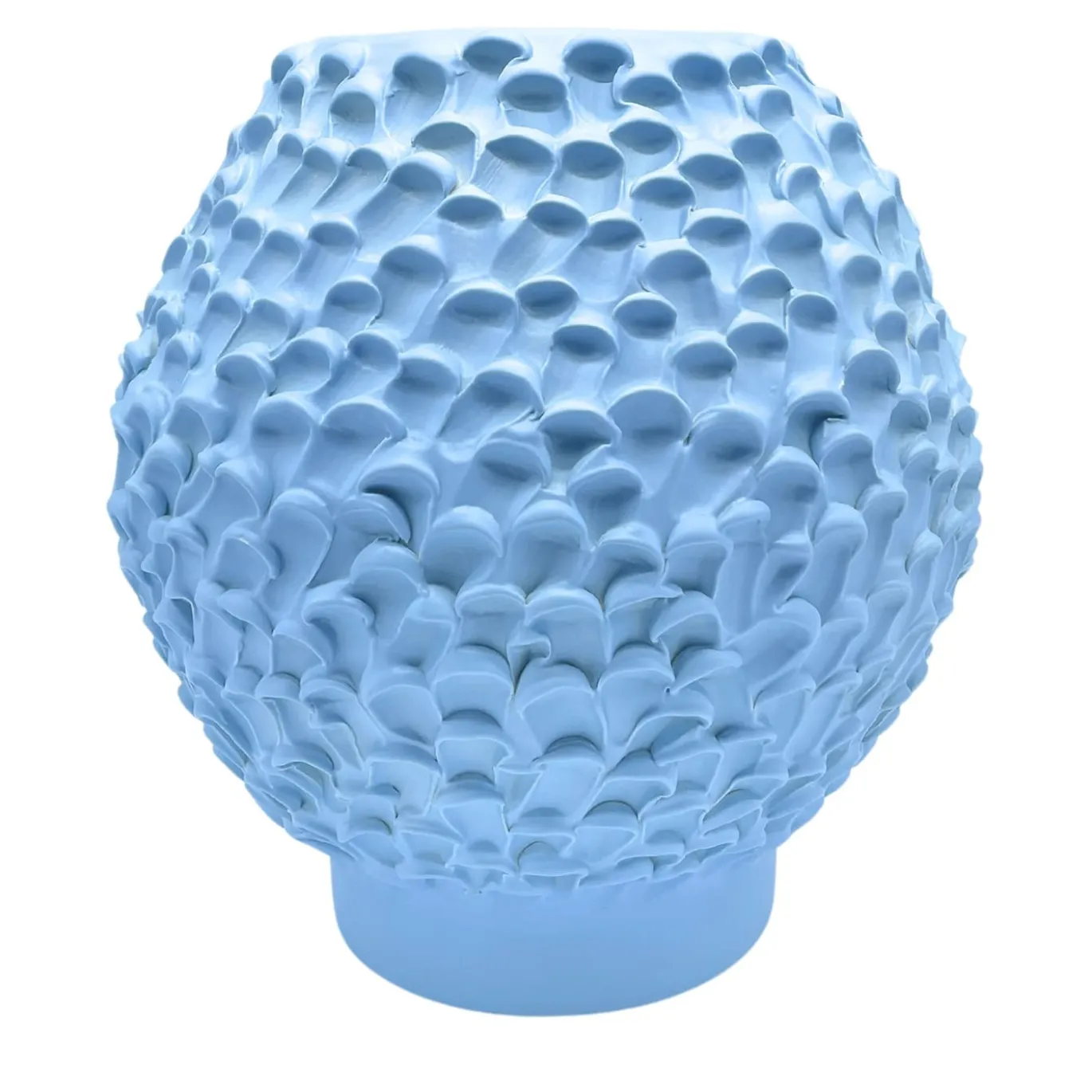 Vaso in Ceramica Olive Serie Onda Blu Leggero