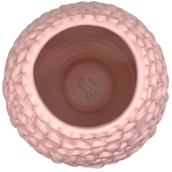 Vaso in Ceramica Olive Serie Onda Rosa Opaco