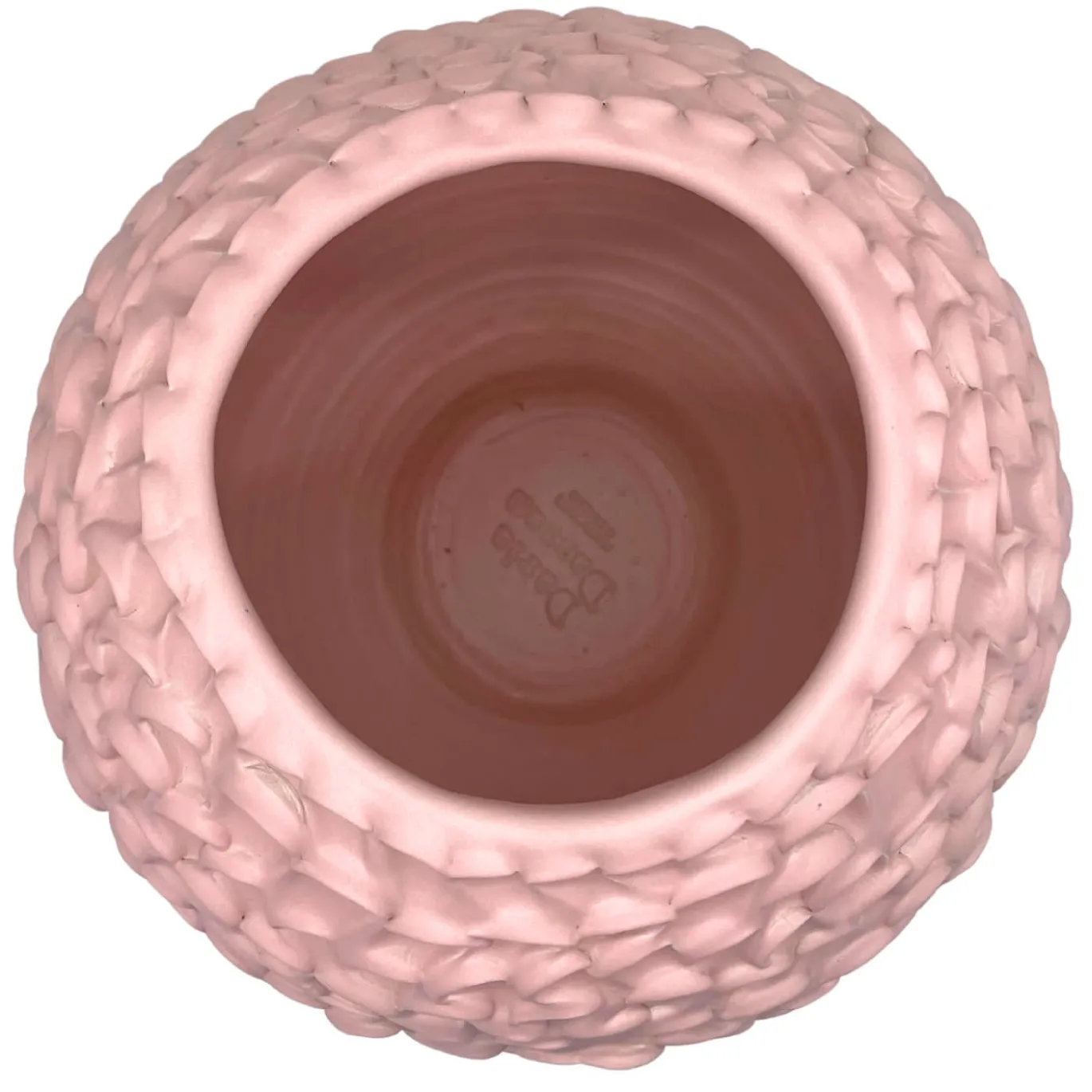 Vaso in Ceramica Olive Serie Onda Rosa Opaco