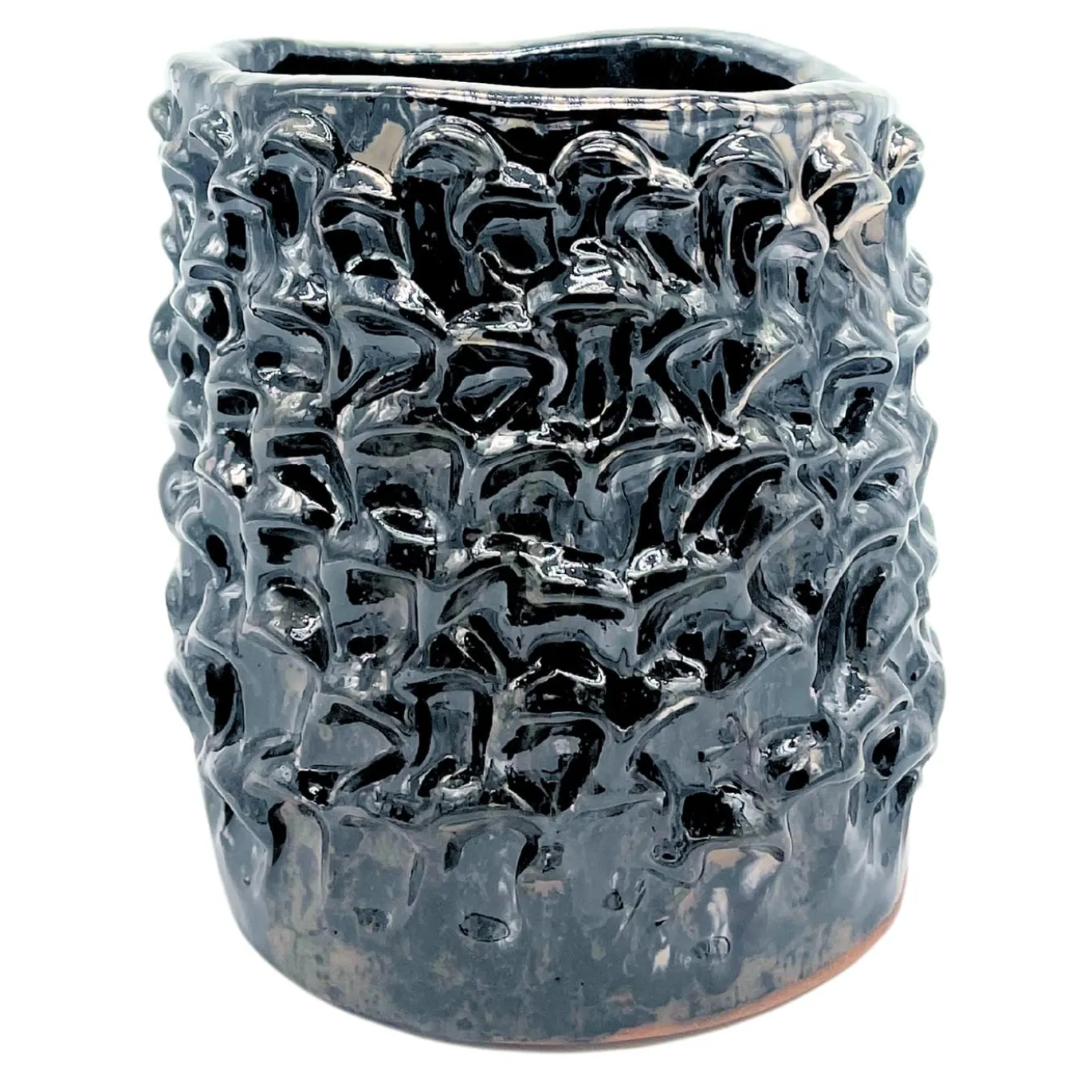 Vaso in Ceramica Onda Serie Medio Platino Liquido