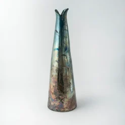 Vaso in Ceramica Policroma Notturno a Portofino di Nino Basso