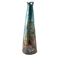 Vaso in Ceramica Policroma Notturno a Portofino di Nino Basso