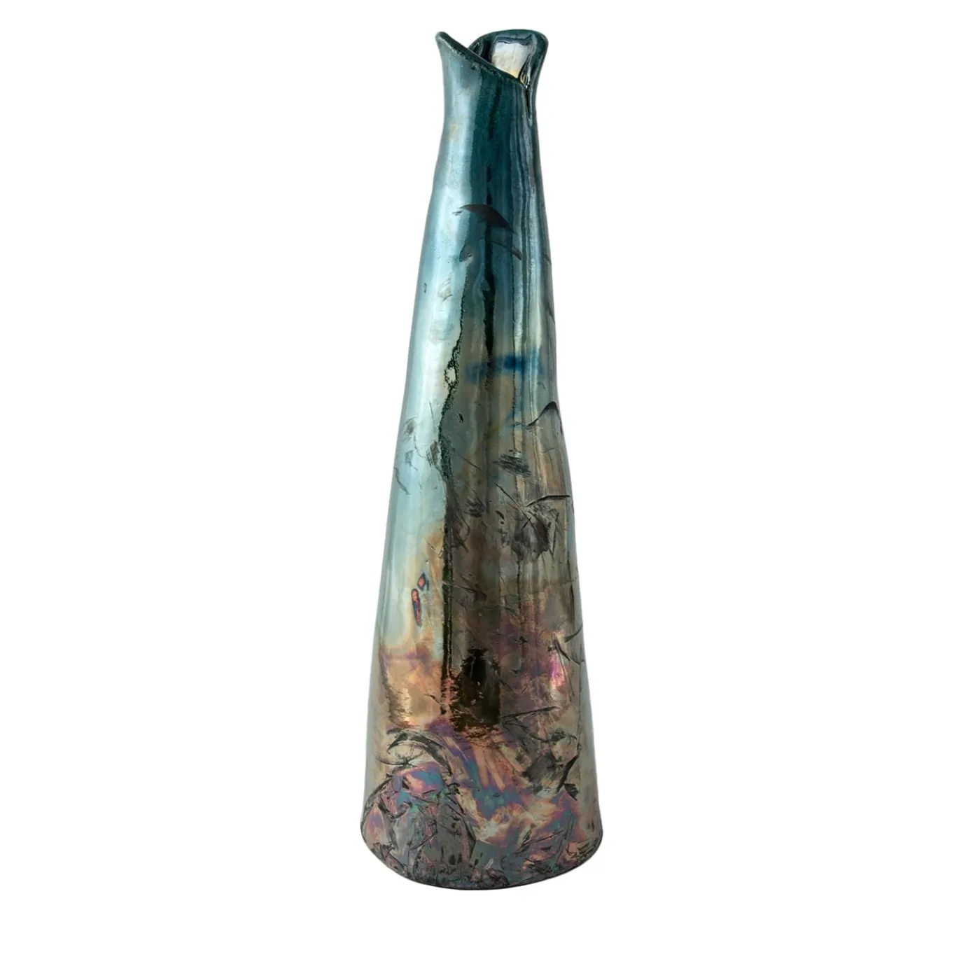 Vaso in Ceramica Policroma Notturno a Portofino di Nino Basso