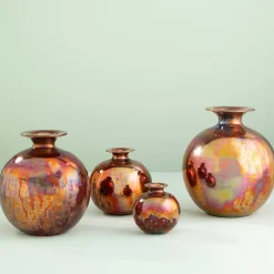Vaso in Ceramica Policromatico Sferico Piccolo Riflesso