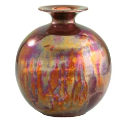 Vaso in Ceramica Policromatico Sferico Medio Riflesso