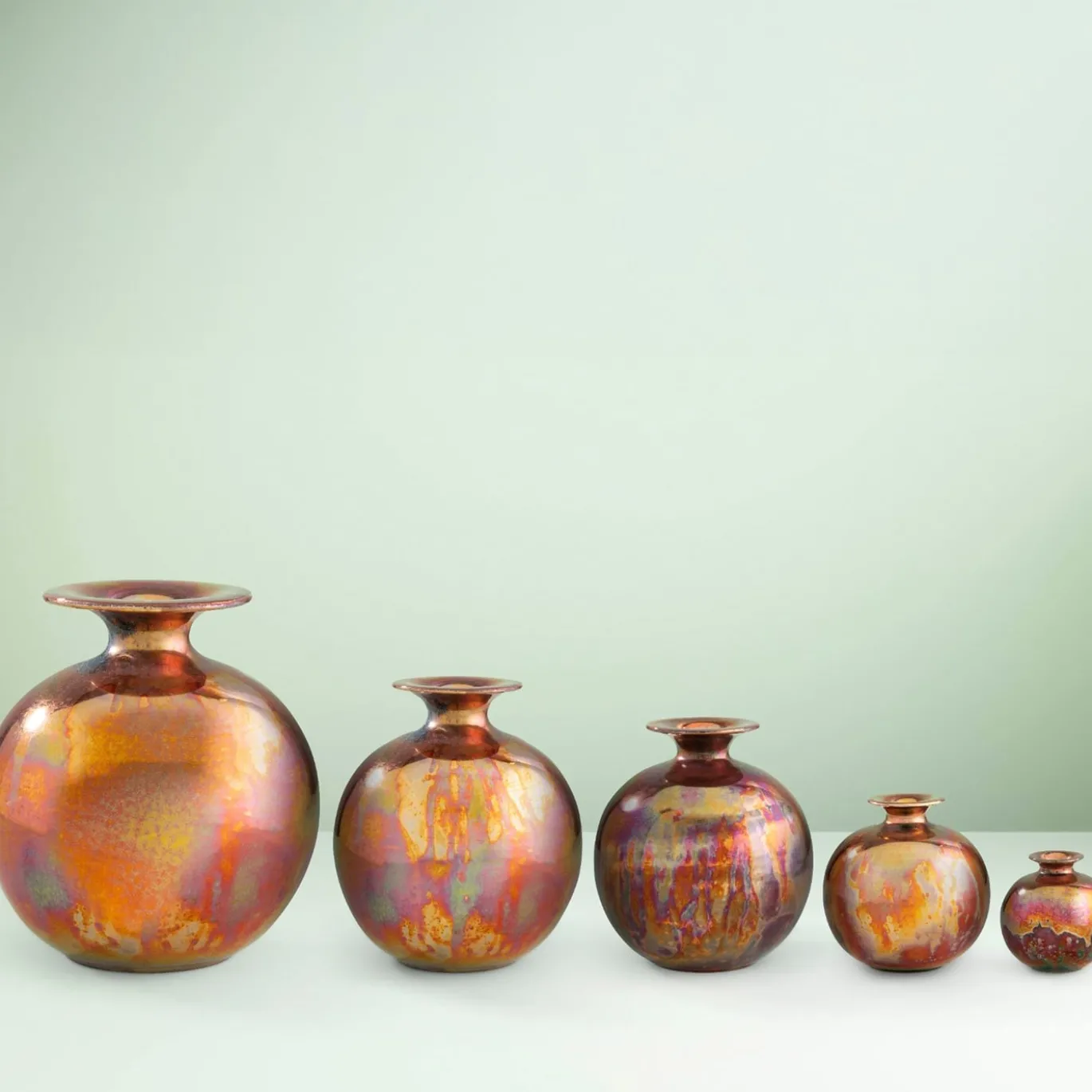 Vaso in Ceramica Policromatico Sferico Grande Riflesso
