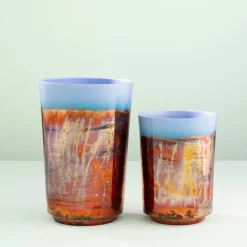 Vaso in Ceramica Policromatico Riflesso Tramonto Piccolo