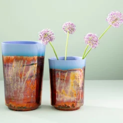 Vaso in Ceramica Policromatico Riflesso Tramonto Piccolo
