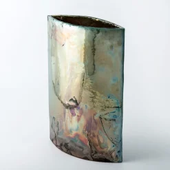 Vaso in Ceramica Policroma Tramonto a Portofino di Nino Basso