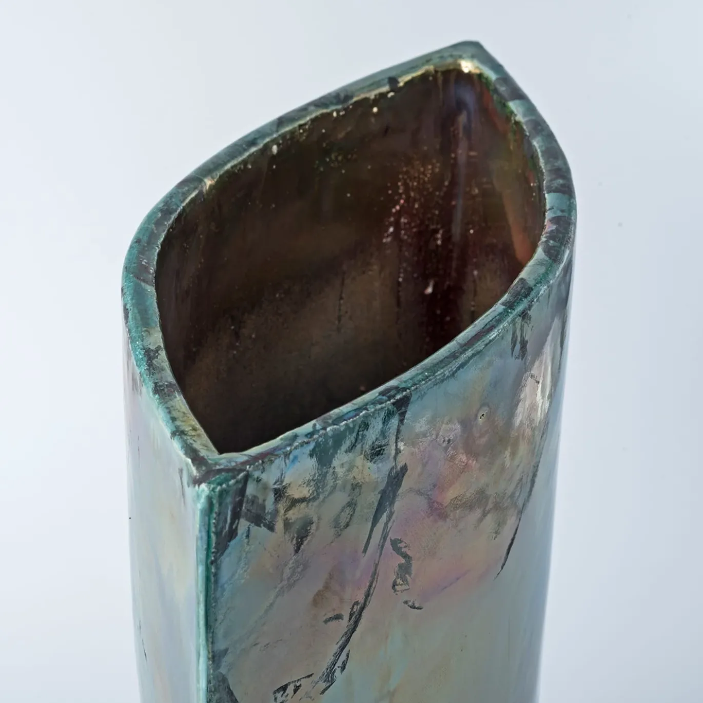 Vaso in Ceramica Policroma Tramonto a Portofino di Nino Basso