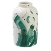 Vaso in Ceramica Roller Bianco e Smeraldo Agave