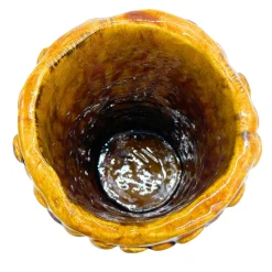 Vaso in Ceramica Tubino Serie Onda Miele Traslucido