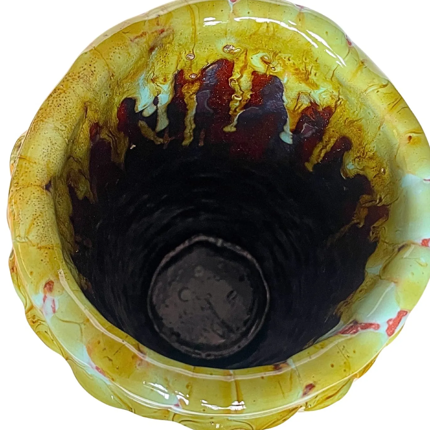Vaso in Ceramica Tubino Serie Onda Tiffany e Miele