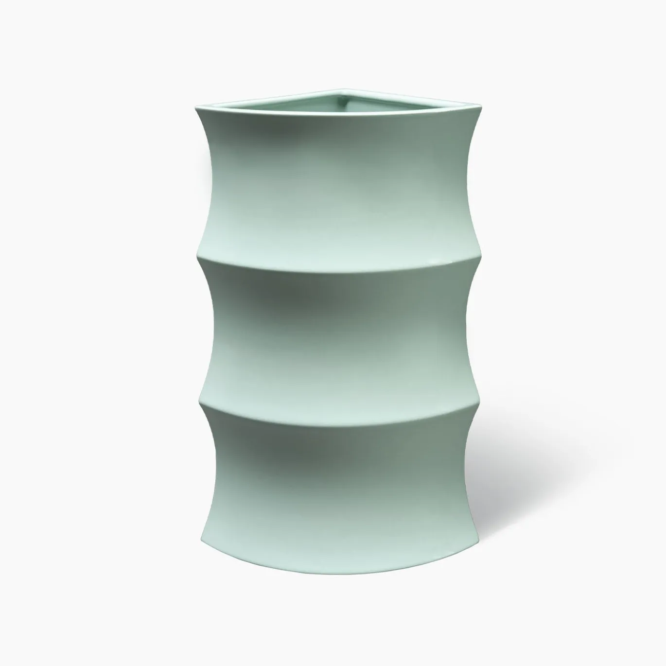 Vaso in ceramica turchese Curve #2 di Zaven