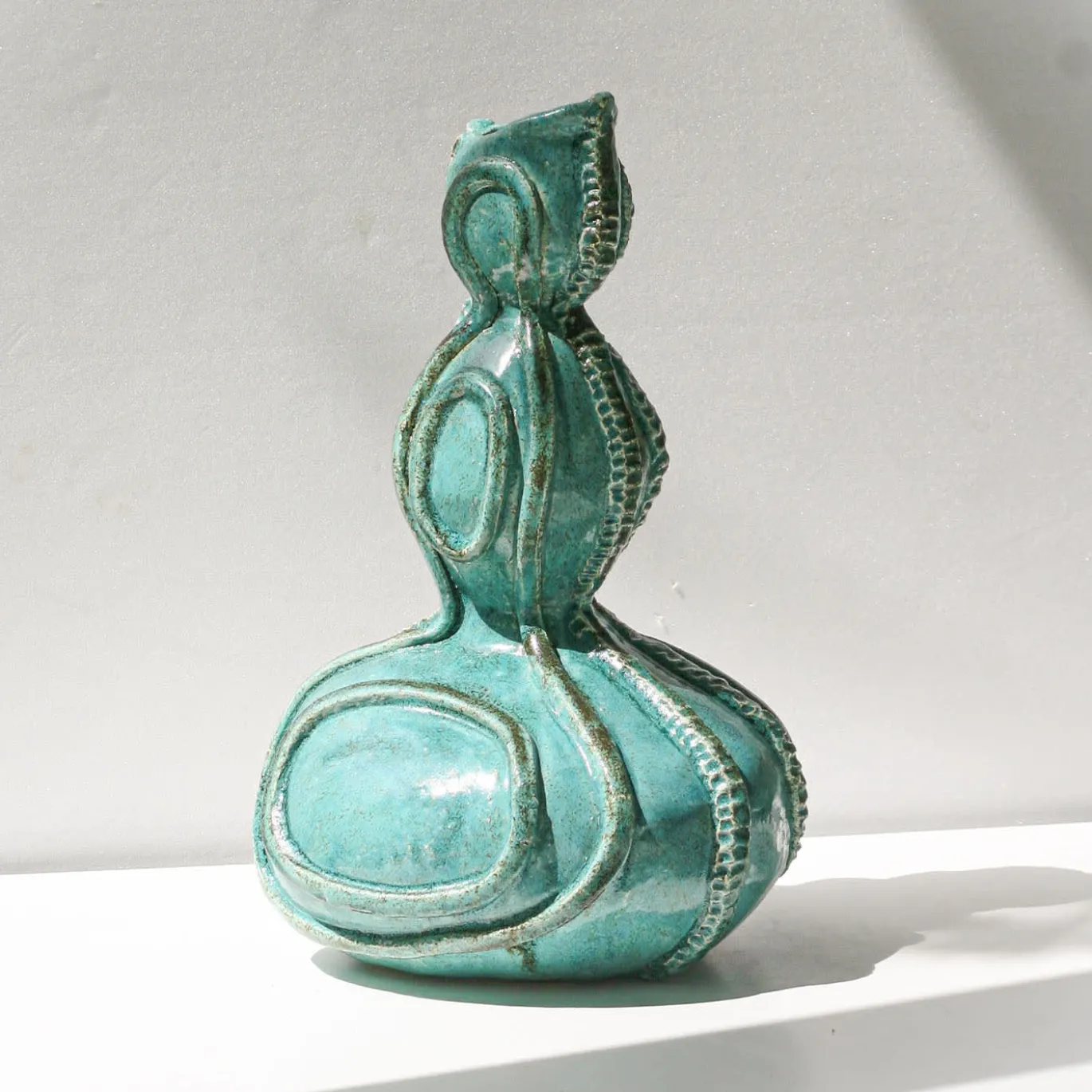 Vaso in ceramica verde Acini