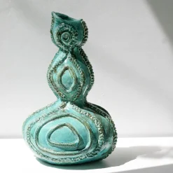 Vaso in ceramica verde Acini