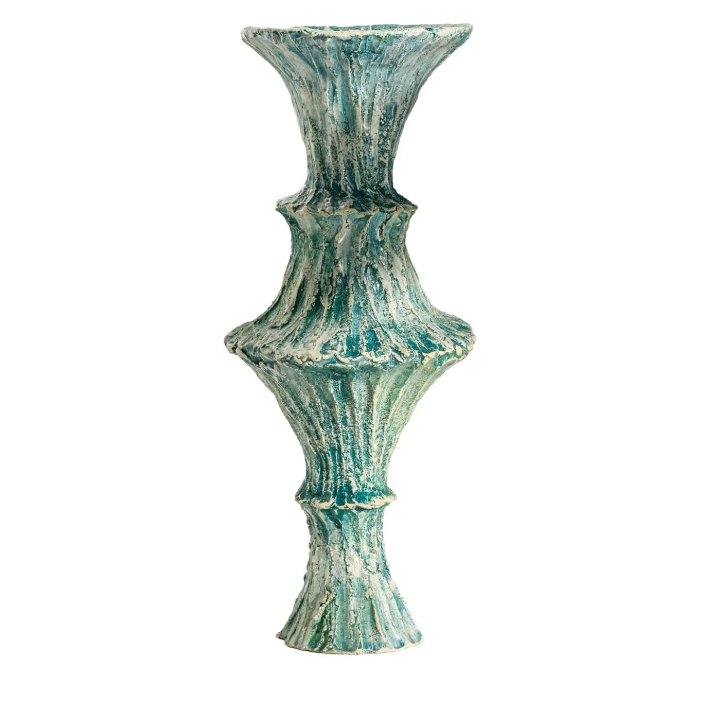 Vaso in ceramica verde Rocco onde