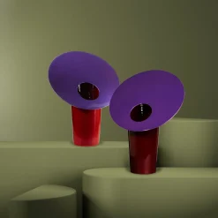Vaso in Ceramica Viola e Bordeaux Ipomea di Luca Binaglia