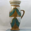 Vaso in Ceramica Zafferano con Coperchio e Motivo Floreale