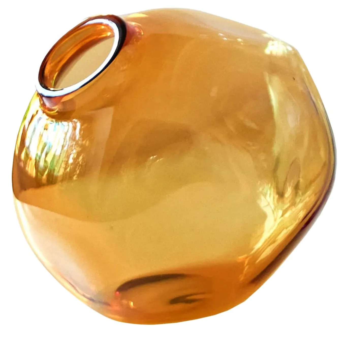 Vaso in cristallo ambra soffiato a mano Nuvola