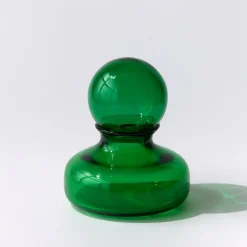 Vaso in cristallo soffiato a mano Giglio verde