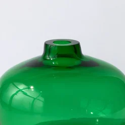 Vaso in cristallo soffiato a mano Pola verde con tappo rimovibile