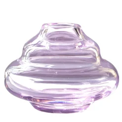 Vaso in cristallo soffiato a mano rosa Bosa