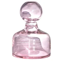 Vaso in cristallo soffiato a mano Cefalù color rosa con coperchio rimovibile