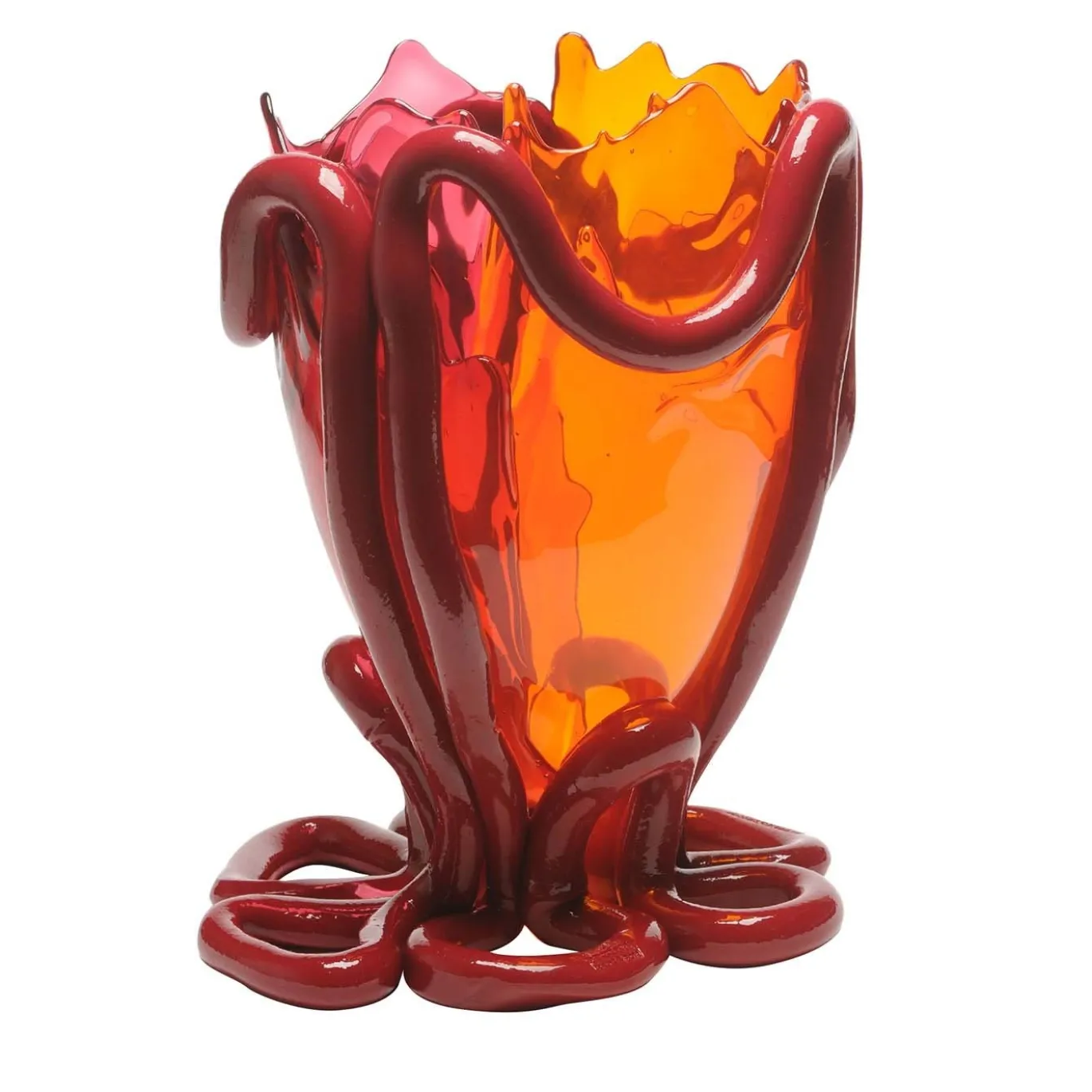 Vaso Indian Summer Grande in Resina Arancione di Gaetano Pesce