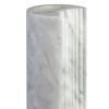 Vaso in marmo bianco satinato Carrara a strisce in rilievo