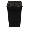 Vaso in metallo con coperchio con motivo Cesta
