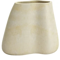 Vaso in pietra calcarea leccese Urano B Beige di Luca Scacchetti