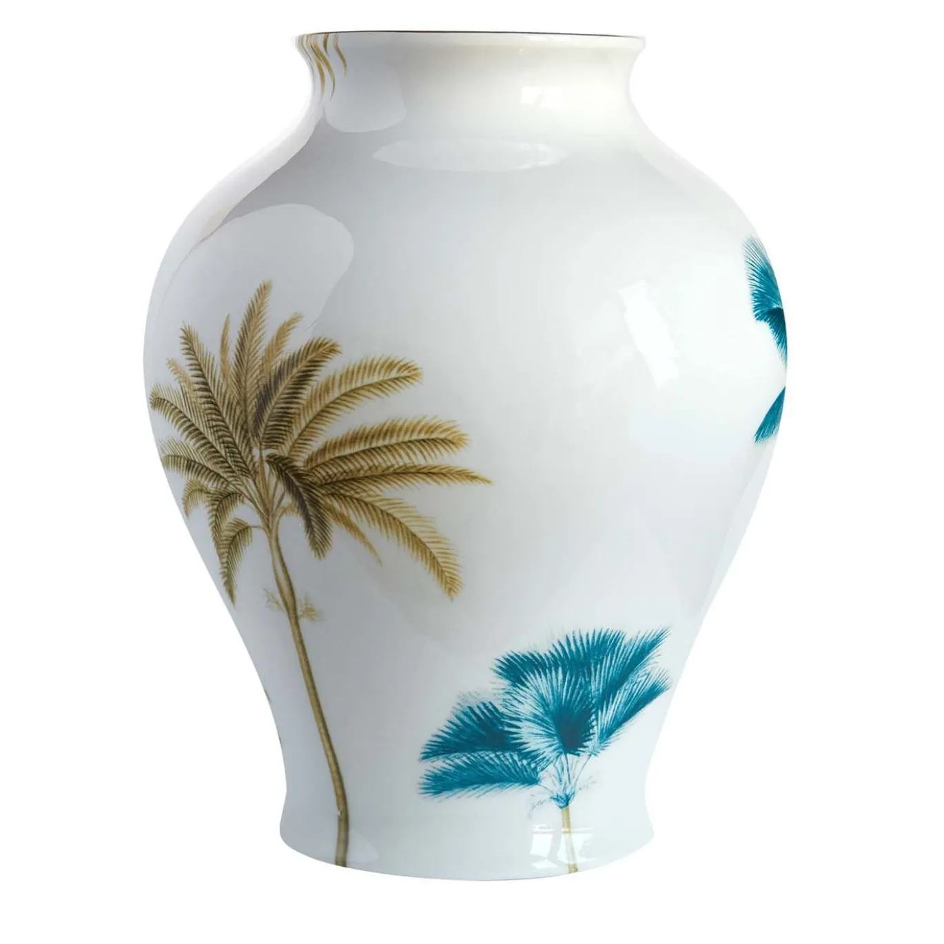 Vaso in porcellana Las Palmas Amphora con palme H32Cm
