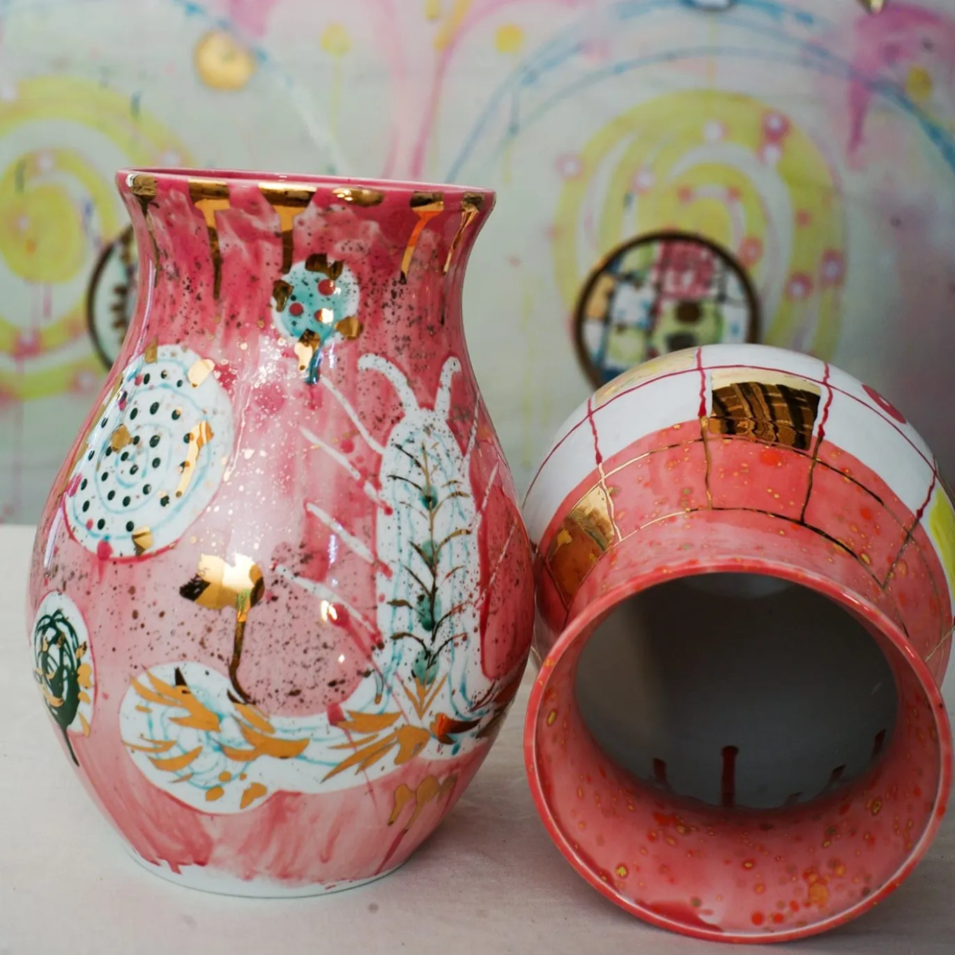 Vaso in porcellana rosa Afrodite