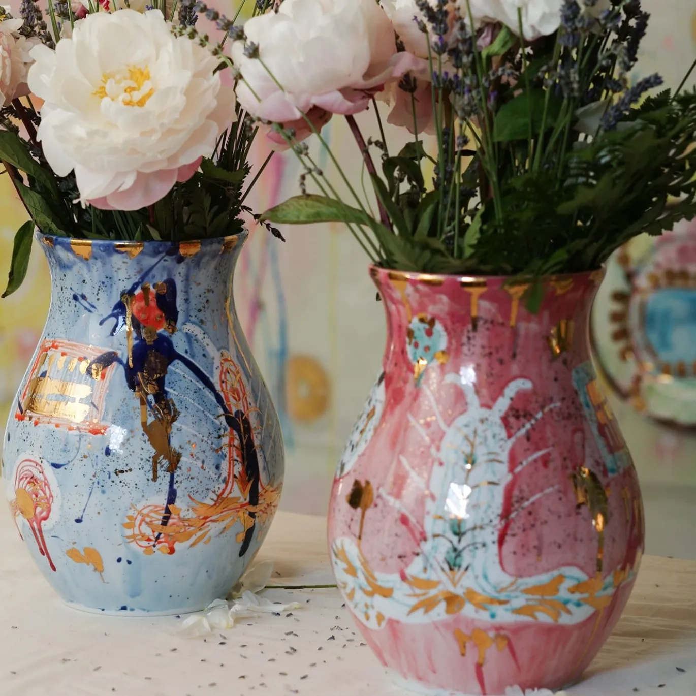 Vaso in porcellana rosa Afrodite