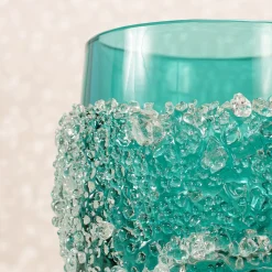 Vaso in vetro acquamarina Ghiaccio