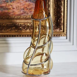 Vaso in vetro di Murano ambrato Babà
