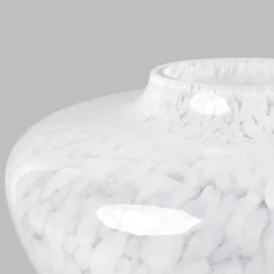 Vaso in Vetro di Murano Bianco Opaline Olla